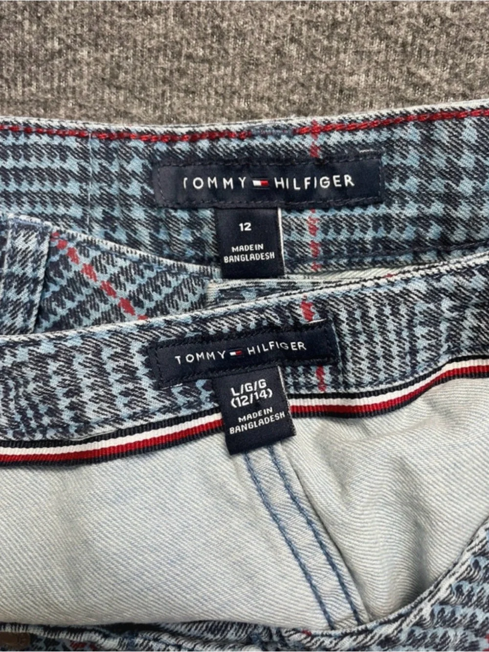 Tommy Hilfiger Girls Large Denim Vintage 90s Preppy Matching Co-ord Set Y2K